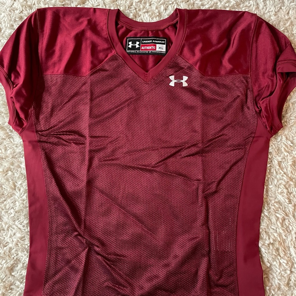 Under Armour Burgundy Football Jersey